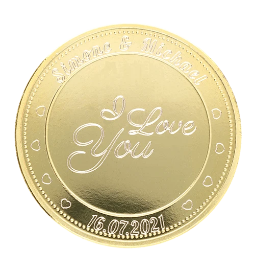 Pièce de monnaie personnalisée comme souvenir individuel